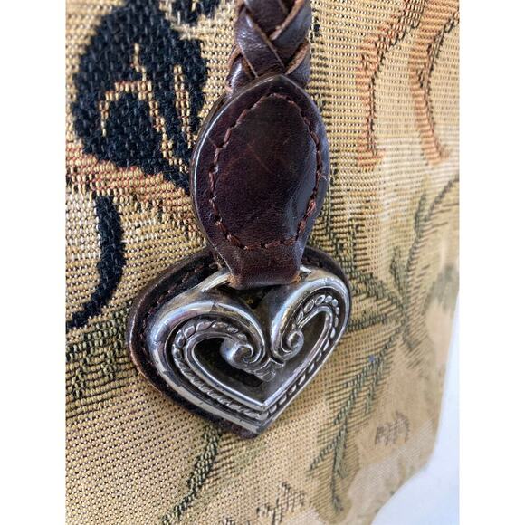 BRIGHTON C184233 VINTAGE LARGE CANVAS, LEATHER SHOULDER BAG - Picture 10 of 15